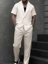 Load image into Gallery viewer, Men's Short-Sleeve , Solid Color European &amp; American Style Casual 2-Piece  Suit
