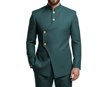 Load image into Gallery viewer, Mandarin Collar Suit Blazer Pants Set
