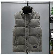 Load image into Gallery viewer, 2025 New Vest Jacket Men's Autumn Winter Warm Coat Stand Collar Padded Waistcoat Corduroy Work Wear Male Clothes M-5XL
