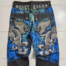 Load image into Gallery viewer, American Street Fashion Trend Gothic Print Loose Jeans Men Harajuku Y2K New Hip Hop Joker Oversized Wide-leg Pants Unisex Jeans
