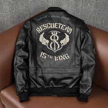 Load image into Gallery viewer, 2025 New Spring Men's Genuine Leather Jacket Embroidery Bomber Cowhide Air Force Jacket Motorcycle Leather Coat A2 Biker Clothes
