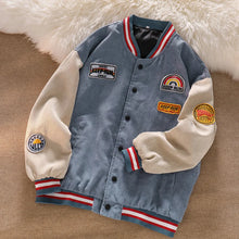 Load image into Gallery viewer, Men Baseball  Embroidered Letters Corduroy Loose Jacket

