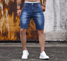 Load image into Gallery viewer, Men's  Shorts Strecth Washed Vintage Distressed Pockets Button Basics Shorts
