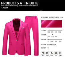 Load image into Gallery viewer, Men's Suits 2 PCS Sets Fashion Business Casual Formal Clothes Man Solid Slim Prom Party Blazer Coats+Trousers Sets Plus Size 6XL
