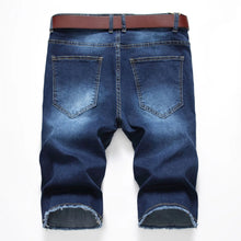 Load image into Gallery viewer, 2026 Summer Men's Red Rose Embroidered Jeans Shorts, Fashion Casual Shorts Black Blue White Men Torn and Frayed Denim Shorts
