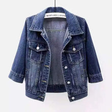 Load image into Gallery viewer, Three Quarter Sleeves Jean Jacket  for Woman
