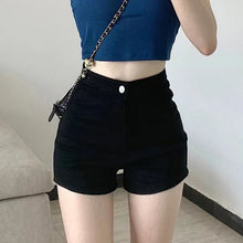 Cargar imagen en el visor de la galería, High Waist Denim  Elastic  Shorts
