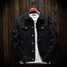 Load image into Gallery viewer, Men's Long-sleeve Orange Denim Jackets
