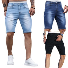 Load image into Gallery viewer, Men's  Shorts Strecth Washed Vintage Distressed Pockets Button Basics Shorts
