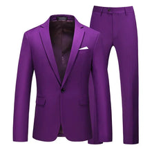 Load image into Gallery viewer, Men's Suits 2 PCS Sets Fashion Business Casual Formal Clothes Man Solid Slim Prom Party Blazer Coats+Trousers Sets Plus Size 6XL
