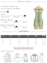 Load image into Gallery viewer, Sisterlinda  Snake Pattern  Sexy Strapless Low Chest Peach Dress
