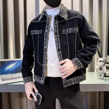Load image into Gallery viewer, Men's Black Male  Splicing  Korean Reviews Stylish Jacket
