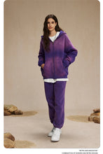 Lade das Bild in den Galerie-Viewer, ZODF  Retro  Men Spray-Dyed Zipper Hoodies Unisex

