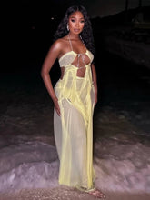 Cargar imagen en el visor de la galería, Weird Puss Sexy See Through   Halter Chain Backless Dress
