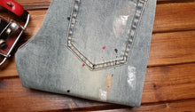 Load image into Gallery viewer, Broken Hole Nostalgic Cassic  Slim fit Denim pants
