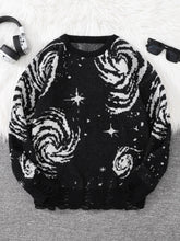 Load image into Gallery viewer, New Trendy Street Style Ripped Abstract Starry Sky Pattern Pullover Ripped Sweater Casual Crew Neck Knitted Men's Pullover

