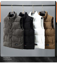 Load image into Gallery viewer, 2025 New Vest Jacket Men's Autumn Winter Warm Coat Stand Collar Padded Waistcoat Corduroy Work Wear Male Clothes M-5XL
