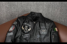 Load image into Gallery viewer, 2025 New Spring Men's Genuine Leather Jacket Embroidery Bomber Cowhide Air Force Jacket Motorcycle Leather Coat A2 Biker Clothes
