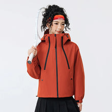 Load image into Gallery viewer, Women's Casual Hooded  Raglan Sleeves Double Zipper Jacket
