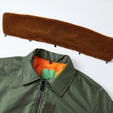 Load image into Gallery viewer, Winter Mens Fur Collar Bomber Jacket Military Coats Thick Cotton Liner Warm MA-1 Flight Pilot Jacket Male
