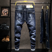 Load image into Gallery viewer, Ripped Jeans Men Slim-fit Denim Pants
