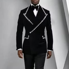 Load image into Gallery viewer, Men's Houndstooth Plaid  Tuxedo Attire Customized 3 Piece Sets
