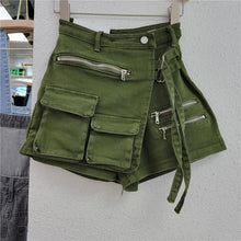 Load image into Gallery viewer, New Women's Denim Shorts Irregular Multiple Pockets Design Summer Short Jeans Y2k Streetwear High Waist Wide Leg Shorts Skirts

