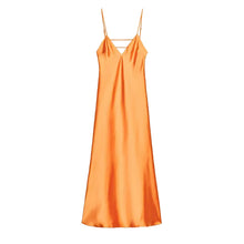 Cargar imagen en el visor de la galería, Sexy Yellow Satin Backless Maxi Dress
