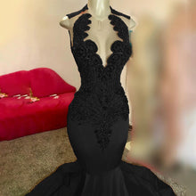 Cargar imagen en el visor de la galería, Vestido de fiesta largo de sirena con diamantes

