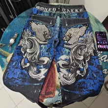 Load image into Gallery viewer, American Street Fashion Trend Gothic Print Loose Jeans Men Harajuku Y2K New Hip Hop Joker Oversized Wide-leg Pants Unisex Jeans
