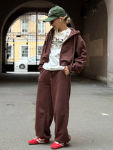 Load image into Gallery viewer, Women Tracksuits Winter Fleece Sweatsuit Brown Warm Crop Zipper Hoodies And Sweatpants Set For Women 2 Piece Velvet Pants Sets
