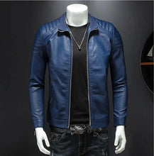 Load image into Gallery viewer, Trendy Men Slim Moto Leather Jackets Coats New Fashion Man Spring Autumn PU Leather Coats Male Solid Casual Thin Leather Coats
