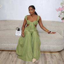 Load image into Gallery viewer, Hollow Out Slim Solid Color Sleeveless Casual Elegant Temperament Simple Jumpsuit
