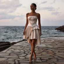 Load image into Gallery viewer, Moden Mini Bridal Dresses A-Line Backless Corset Party Dress Customized Short Prom Gown vestidos de novia
