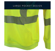 Load image into Gallery viewer, Orange Navy Sweatshirt for Man Hi Vis Hoodie Work with Zip Fleece Jacket
