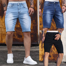 Load image into Gallery viewer, Men's  Shorts Strecth Washed Vintage Distressed Pockets Button Basics Shorts
