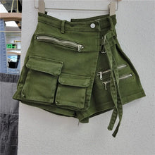 Load image into Gallery viewer, New Women's Denim Shorts Irregular Multiple Pockets Design Summer Short Jeans Y2k Streetwear High Waist Wide Leg Shorts Skirts
