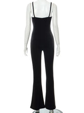 Load image into Gallery viewer, Gauze Jumpsuits Solid Black Jump Suits For Women Overalls Sleeveless Combinaison Femme Flare Pants Romper Monos Mujer Elegante
