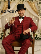 Load image into Gallery viewer, 3 Piece Stripe Business Leisure Formal Suit
