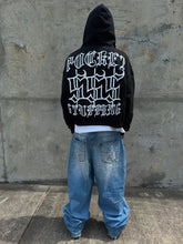 画像をギャラリービューアに読み込む, Y2K  Gothic Letter Print Zip-Up Hoodie
