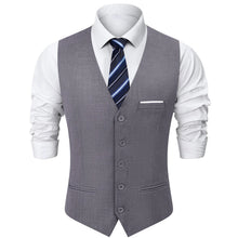 Load image into Gallery viewer, Mens Suit Vest Male Business Formal Wedding Office Birthday Party Outfit Set  Easter Church Jacket Black Waistcoat
