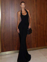 Cargar imagen en el visor de la galería, Dulzura Halter Sleeveless Backless Metal Decoration Long Dress

