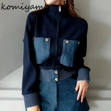 Lade das Bild in den Galerie-Viewer, Long Sleeve Chaquetas Mujer Stand Collar Zipper Jacket
