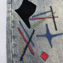 Load image into Gallery viewer, Trendy Edgy And Stylish Men's  With Patchwork Embroidery And Prints Loose-fitting Straight Leg Jeans
