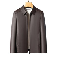 Load image into Gallery viewer, Men's Fashion Casual Large-Sized Goatskin Leather Jacket Lapel Coat High-End Spring Autumn 2025
