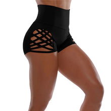 Load image into Gallery viewer, Women High Wasit Hollow-out Workout Safty Shorts
