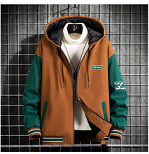 Load image into Gallery viewer, Autumn Winter Fleece Jacket Men 10XL Plus Size Varsity Jacket Fashion Sleeve Patchwork Coat Male Warm Jackets Big Size 10XL
