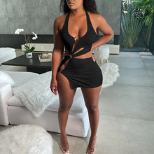 Load image into Gallery viewer, Summer Hollow Sexy Orange Sleeveless Mini Dress
