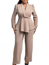 Load image into Gallery viewer, 2 Piece Women Sets Plus Size  New Arrival Matching Two Pieces Sets Blazer Coat Top Pants Suits Outfits Clothing
