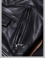 Load image into Gallery viewer, YR!Top.Classic 613 Motor Biker Style, Retro Genuine Leather Jacket, Luxury Tanned Cowhide Coat, Vintage Leather, 1.5mm Horsehide
